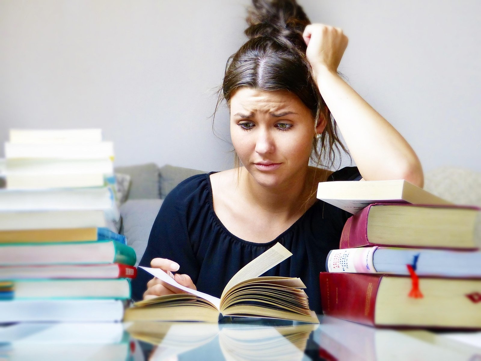 College Woman Studying